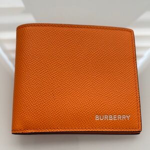Burberry Orange Leather Bifold Wallet